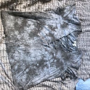 Tiedye Gray Lace Up Top